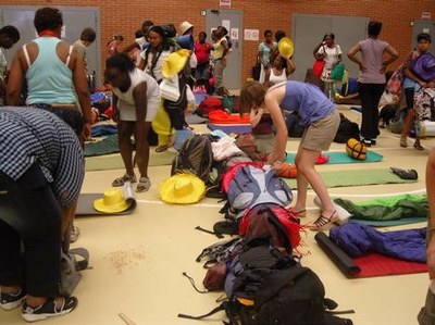 Lieu d'hébérgement des 110 jeunes à Madrid