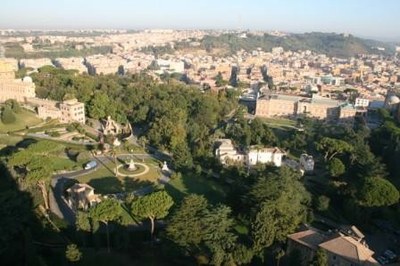 Vue sur les jardins du Vatican